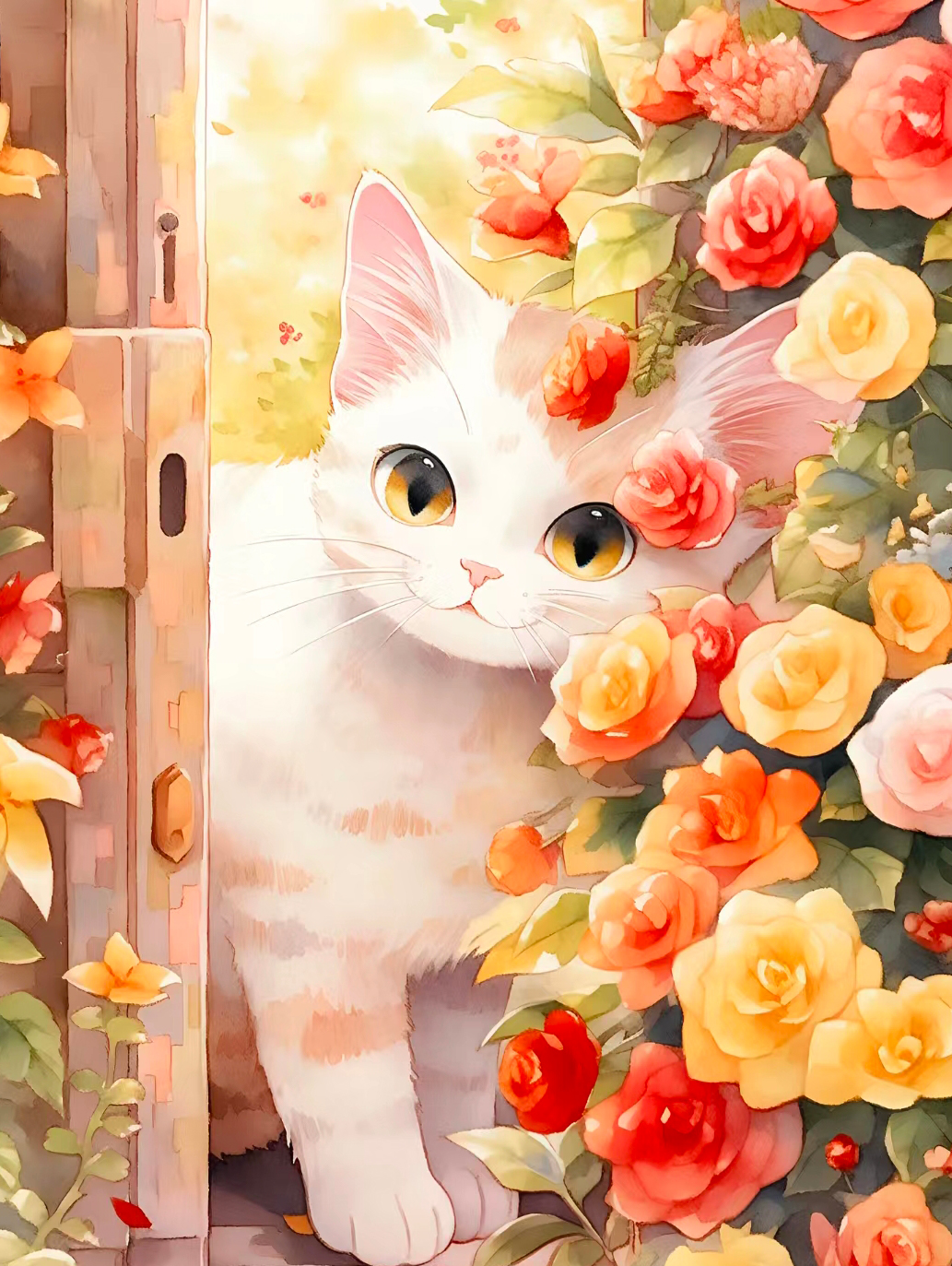 猫咪高清壁纸4k全屏60帧,萌萌哒粉色花篮里的猫咪图片壁纸