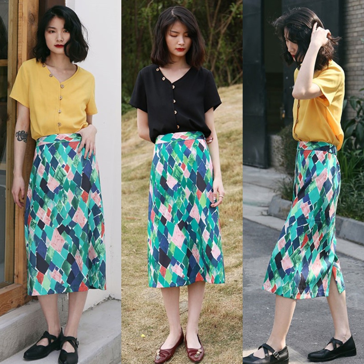 最近火了一种裙子，叫：法式半身裙，优雅又显瘦，梨形身材也能穿