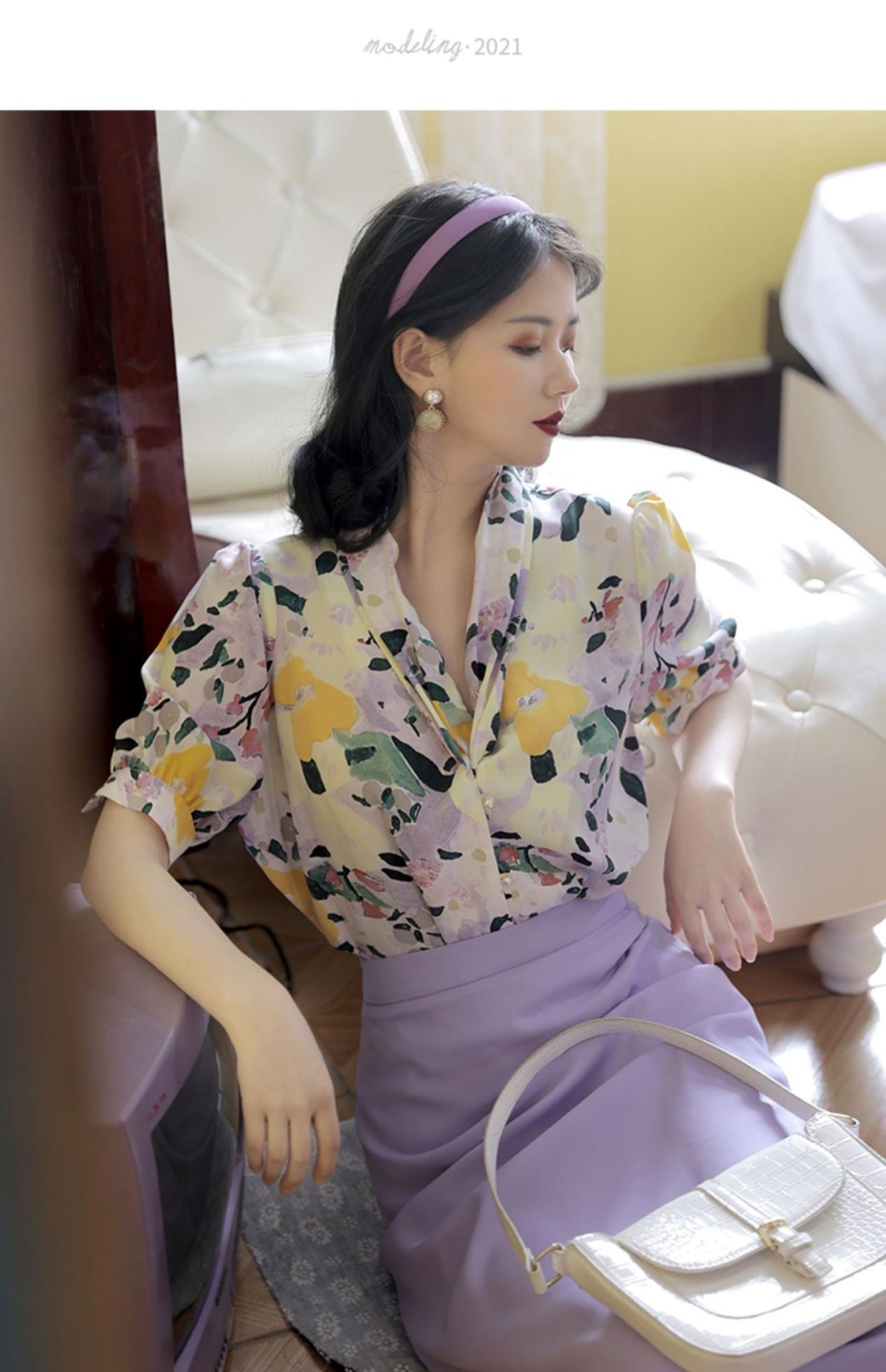 碎花衬衫怎样穿出高级感,春天衬衫风格穿法优雅高级时髦