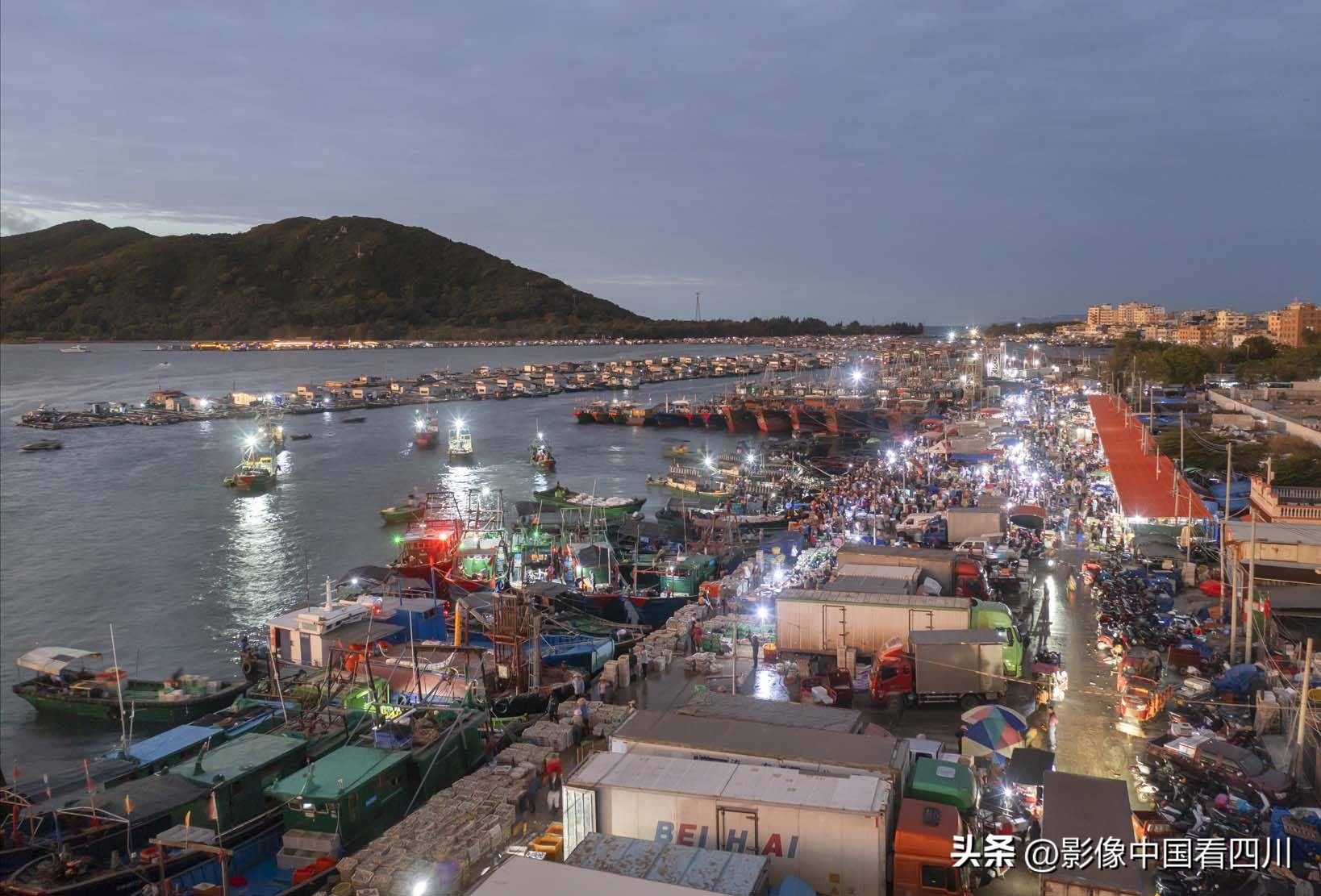 海南陵水新村疍家渔港,海南陵水水产市场