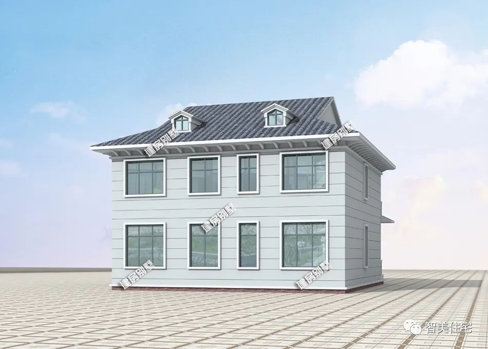 农村两层半小别墅加厨房效果图,主房无厨房