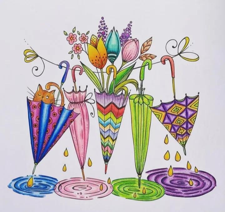 100幅初学者彩铅画花卉,100张新手彩铅临摹图片