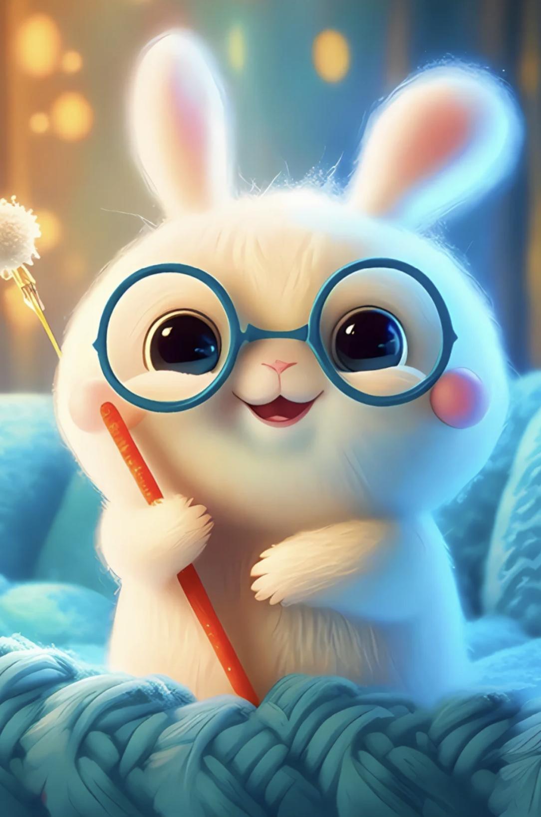 萌到爆可爱壁纸卡通兔,可爱的星空兔兔壁纸图片