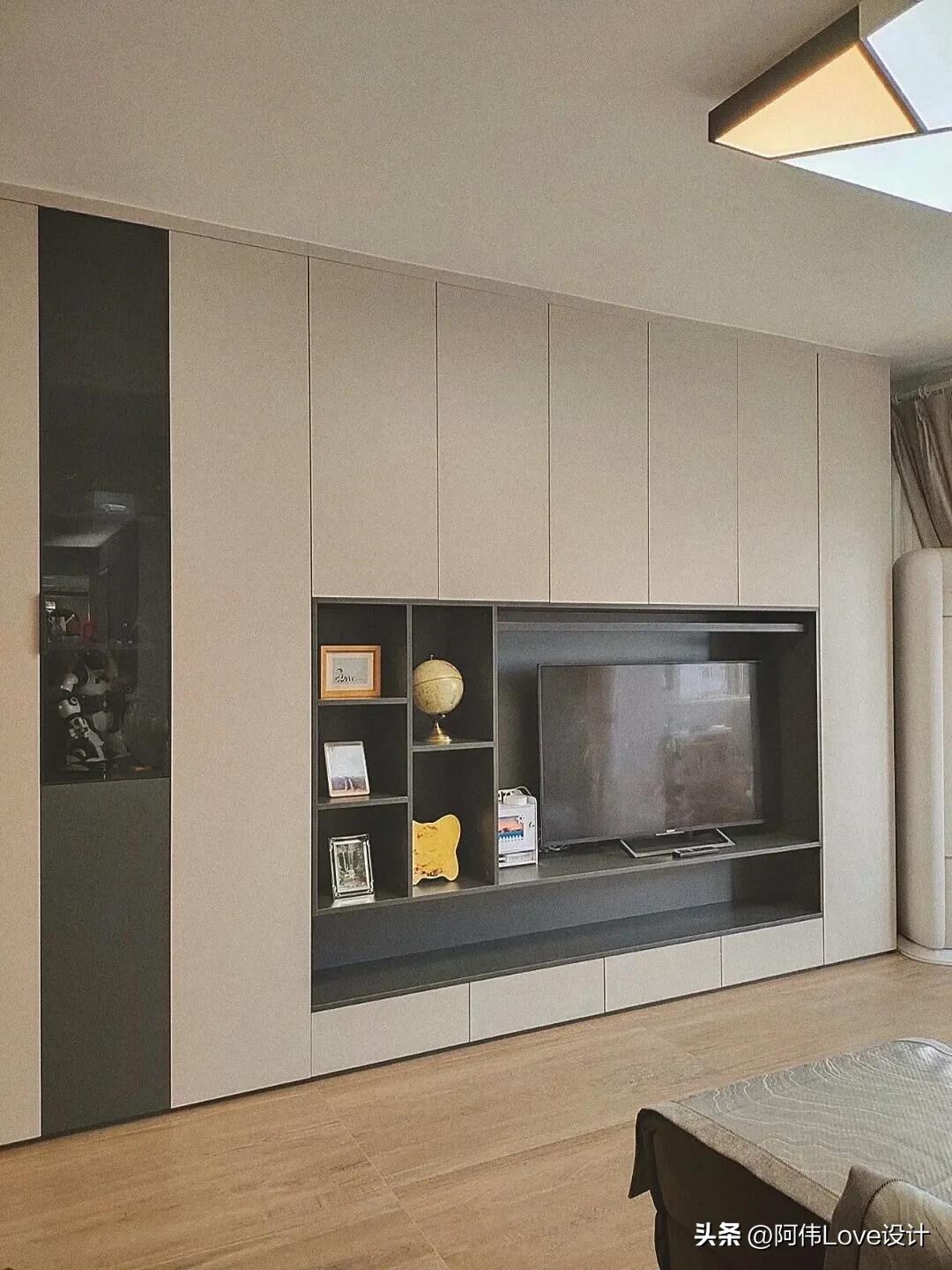 做个满墙电视柜增加收纳不香吗,悬空电视柜是开放格如何收纳