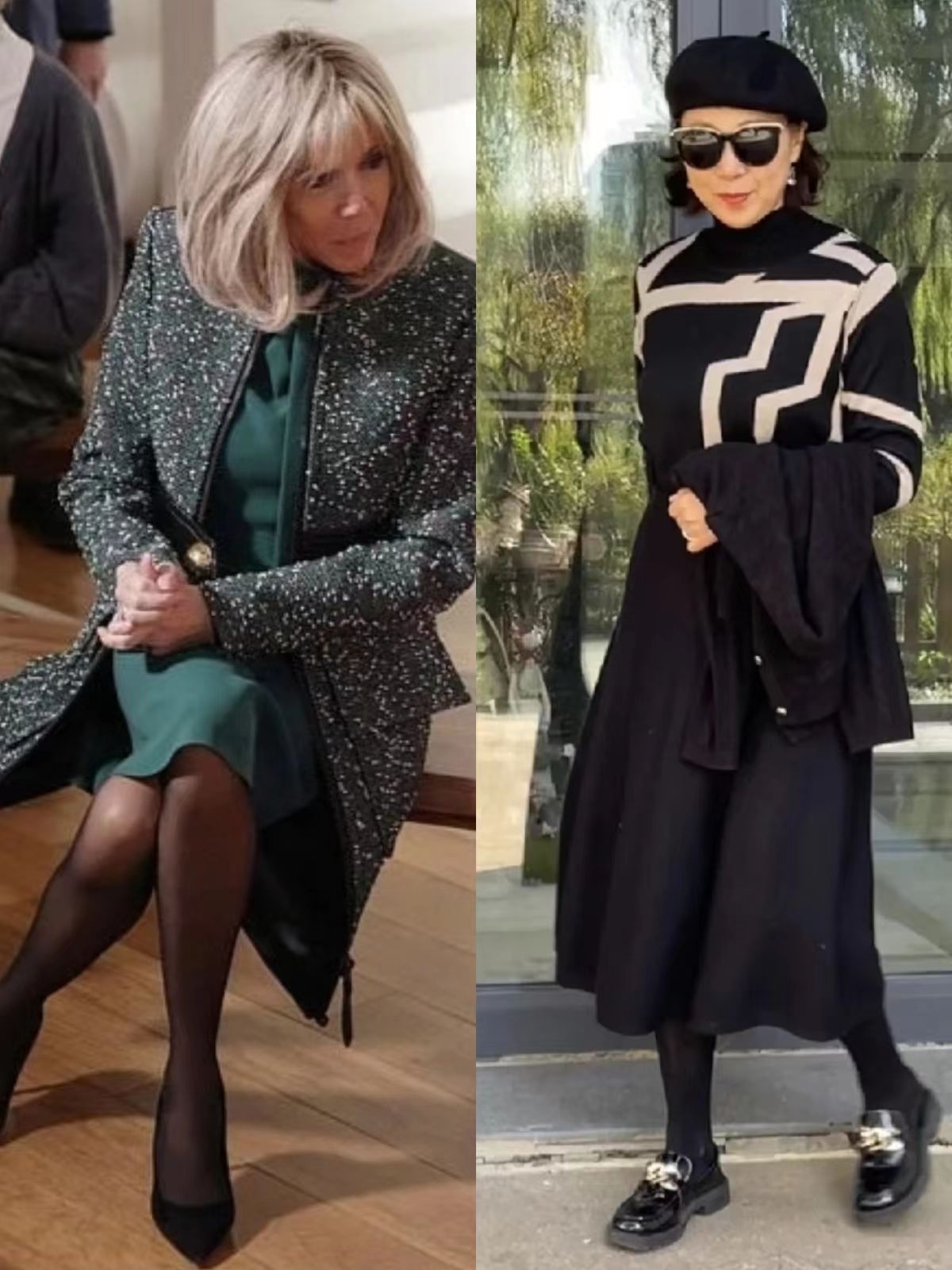 可以遮小腿的冬季穿搭,黑丝小腿袜配纯黑丝穿搭