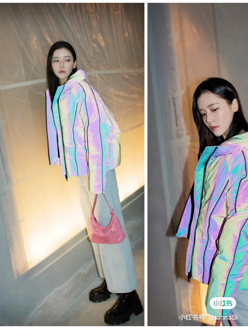 韩国街头穿搭羽绒服长款,韩国小姐姐羽绒服