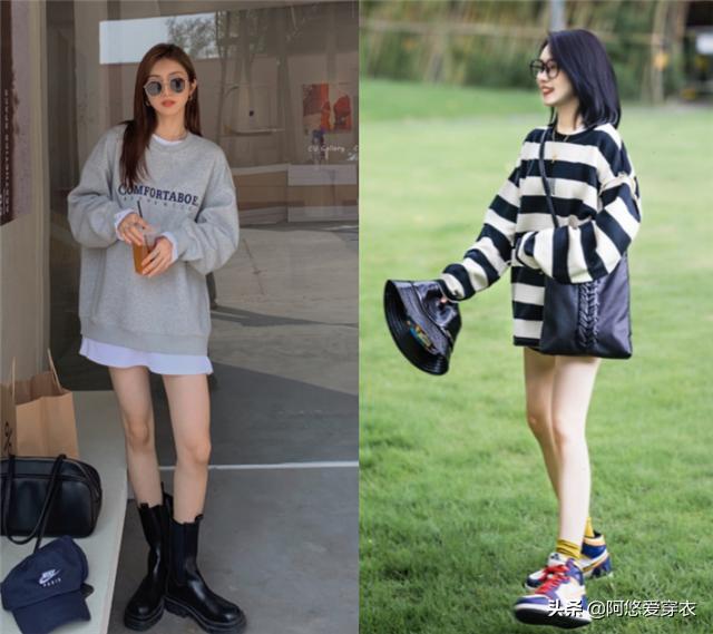 春天卫衣外面穿什么外套,春天粉色卫衣套黑色百褶裙穿搭