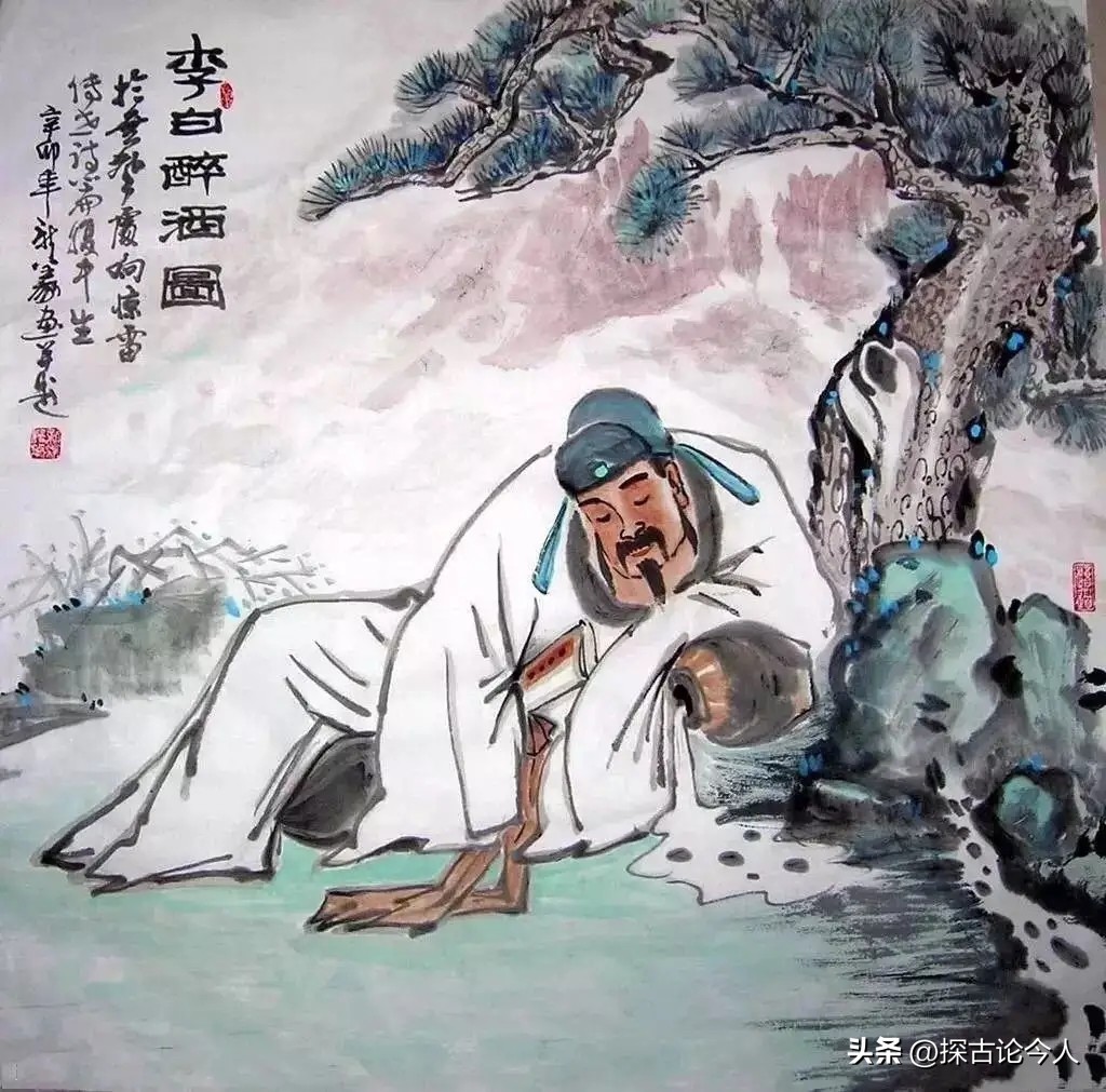 探寻李白诗歌中的意象表达,李白人物写实速写画