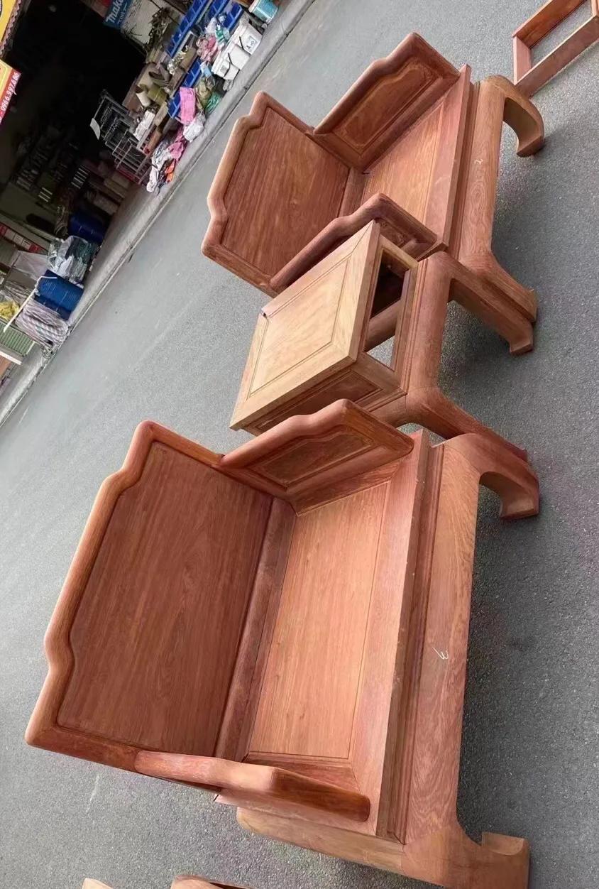 缅甸花梨元宝沙发八件套,缅甸花梨十三件套荷花宝座沙发
