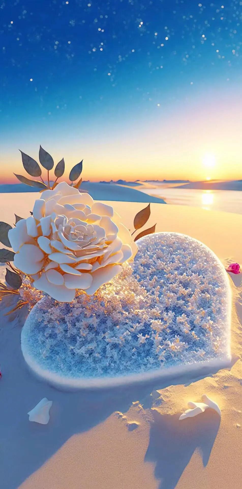 唯美心形图片高清壁纸,爱心壁纸图片唯美简约