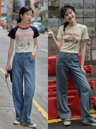 今夏最新款女生t恤宽松版,今年流行小个子t恤搭配一整套女