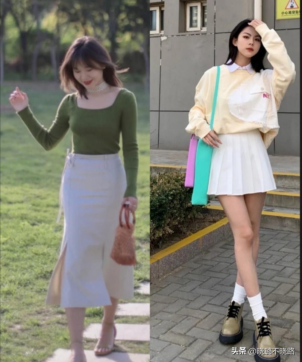 小个子穿“短裙”还是“长裙”更显高？看完这3组对比图你就懂了