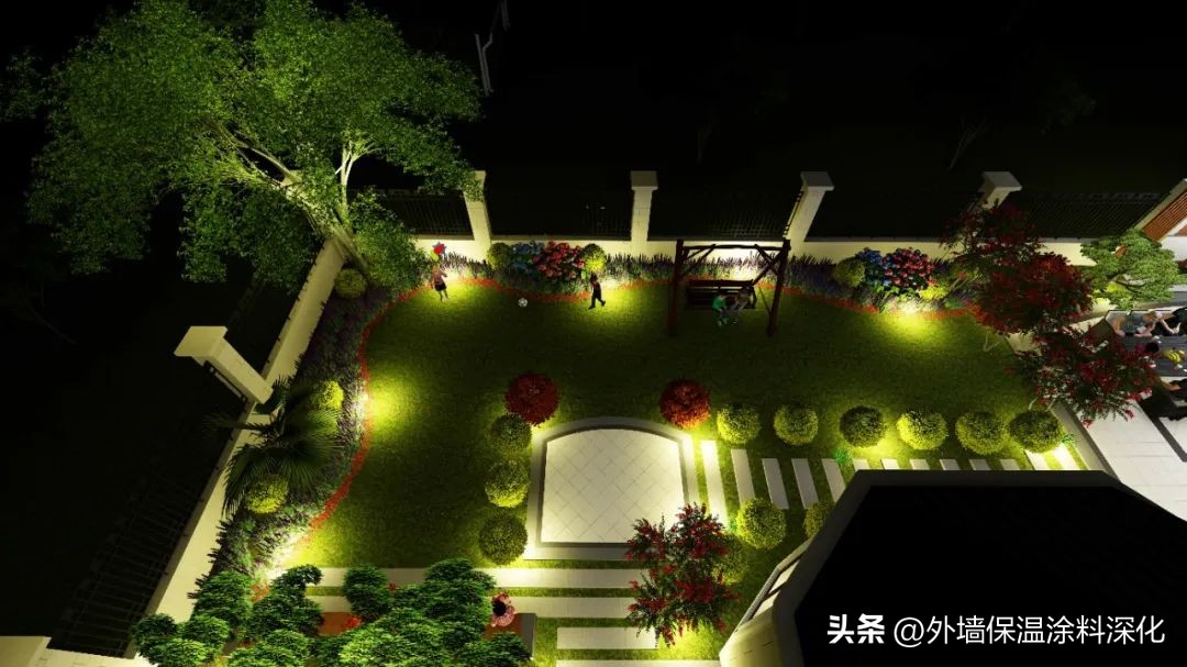 别墅庭院景观绿化全套施工图,别墅3d庭院景观效果图教程