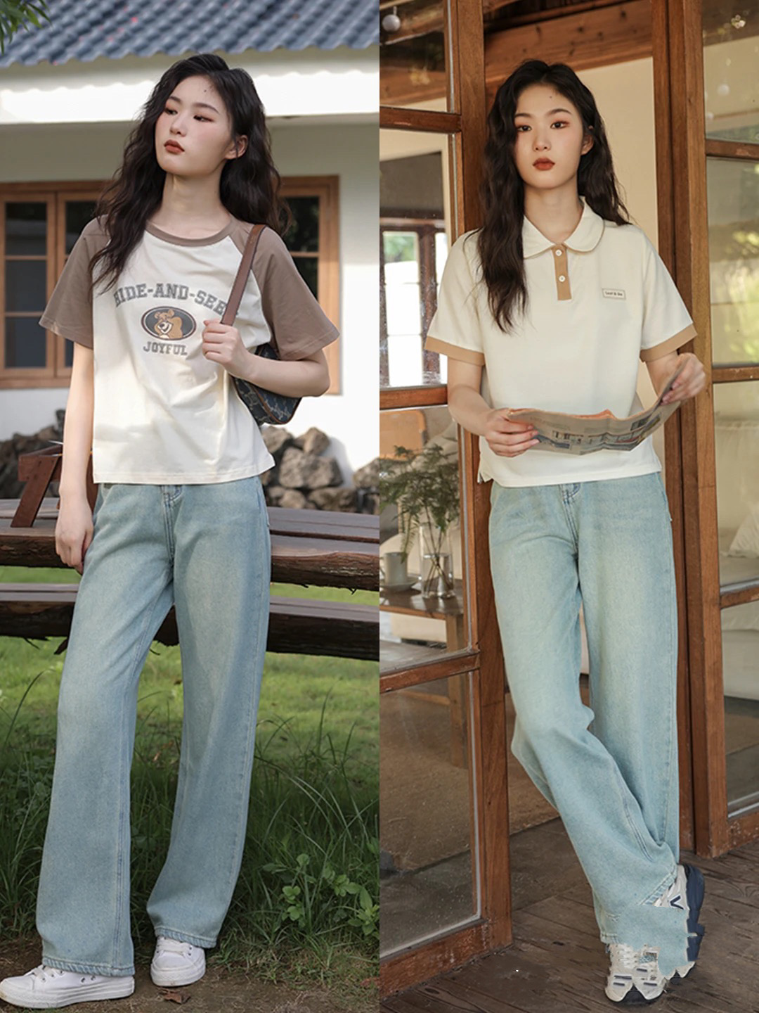 夏季t恤牛仔裤穿出高级感,夏天牛仔裤配什么t恤