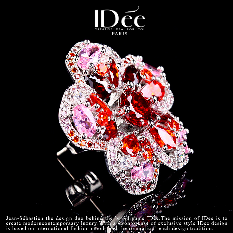 法式小众水晶耳钉,法式爱心简约耳钉