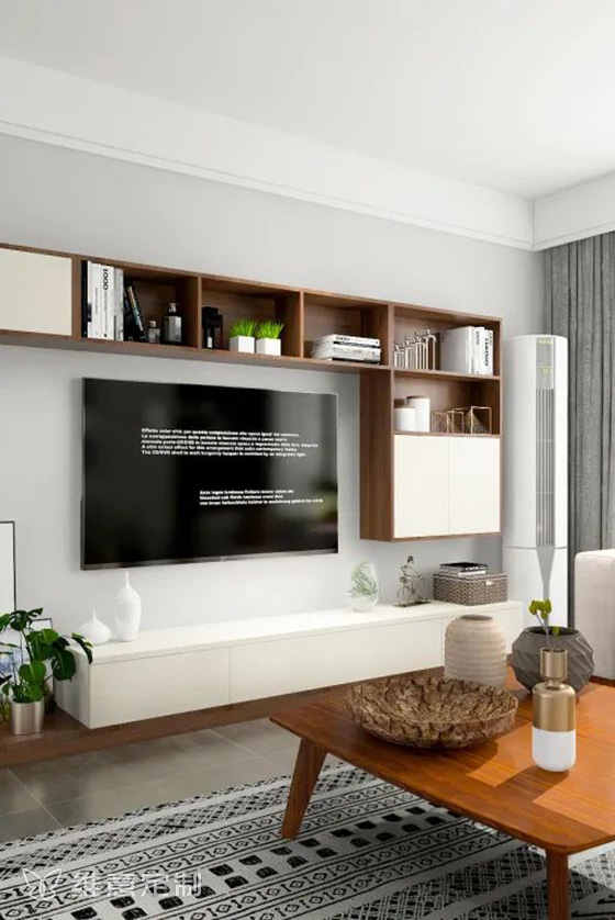 维意定制电视柜效果图,维意定制满墙电视柜