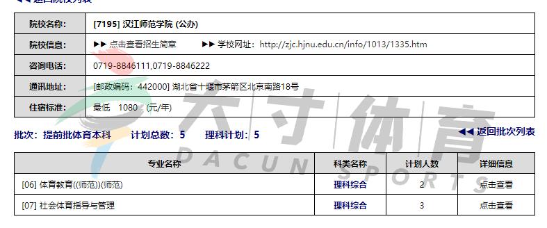 2023年汉江师范学院官网录取查询,汉江师范学院河南统招体育
