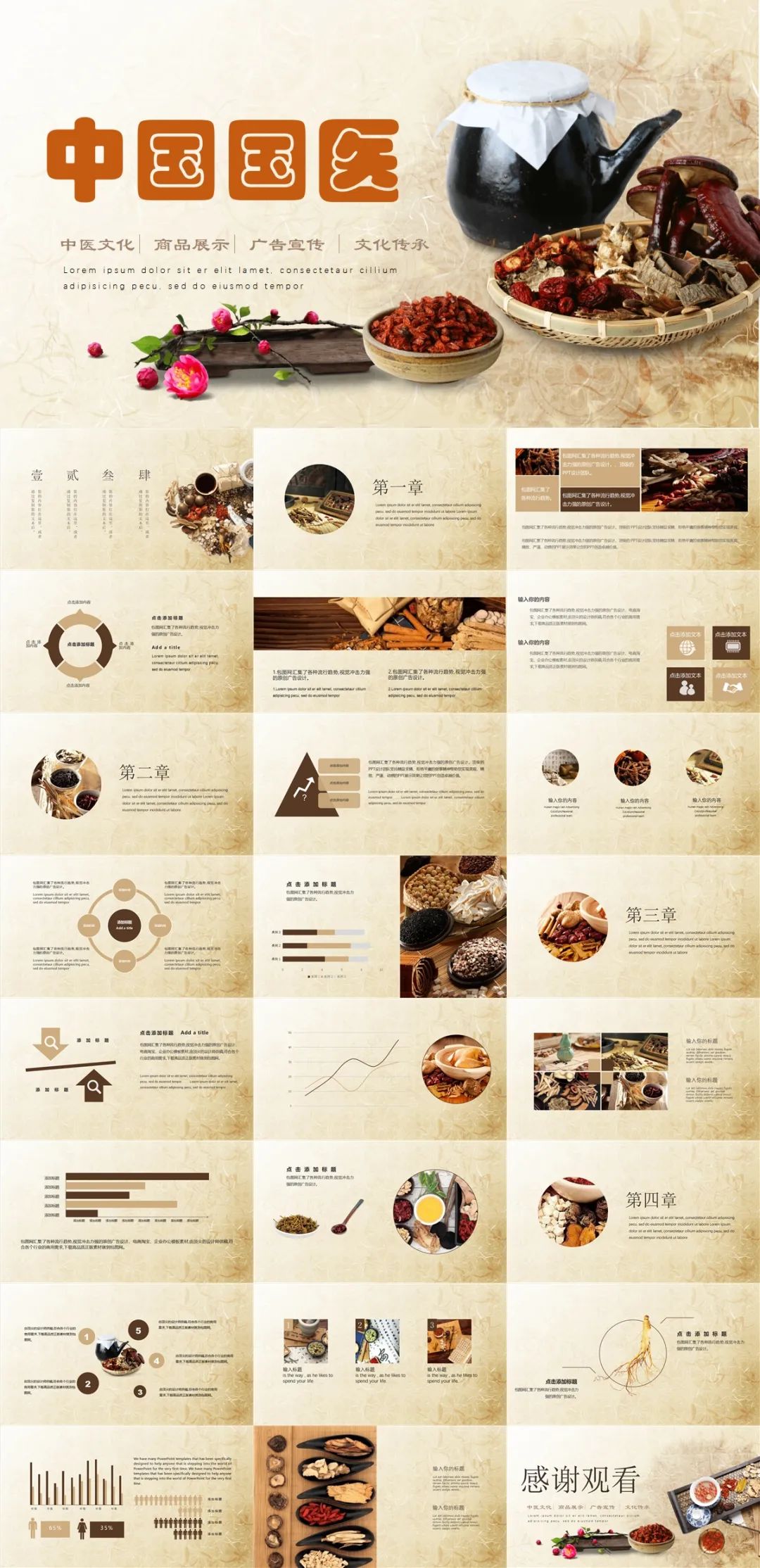 中医的养生之道ppt素材免费下载,精美中医养生知识ppt模板下载