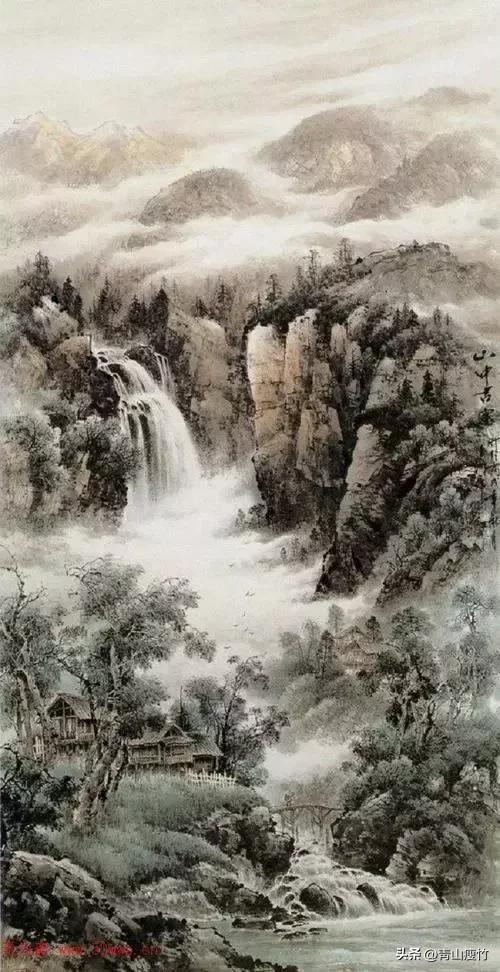 集名家精品山水画70幅欣赏,陈学良山水画精品欣赏40幅