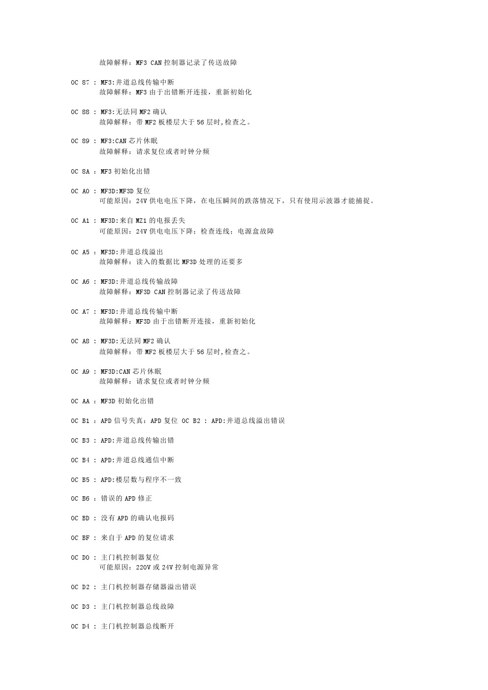蒂森电梯mc2故障代码,蒂森克虏伯电梯故障怎么解决