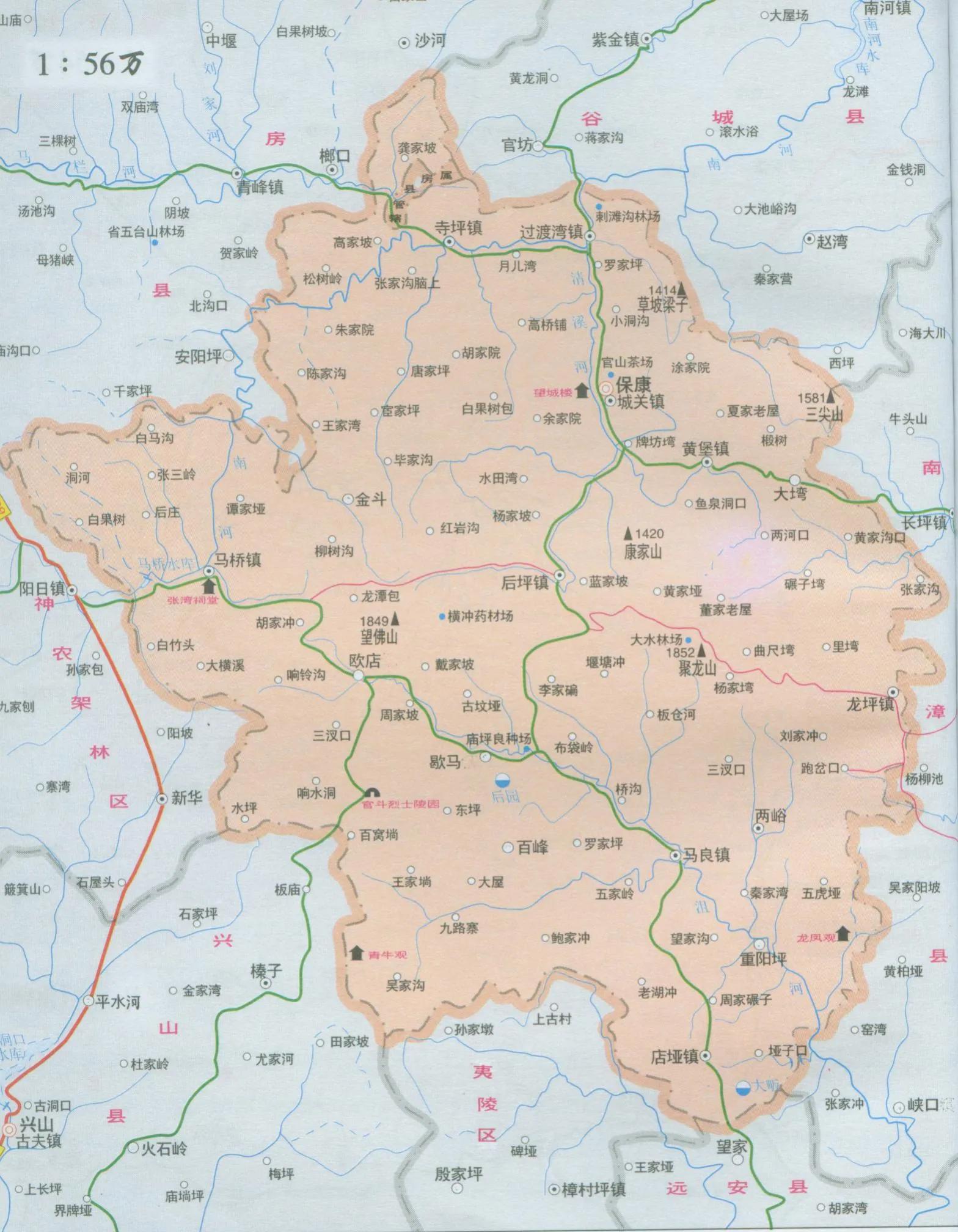 湖北省保康县城,湖北保康县地理位置简介