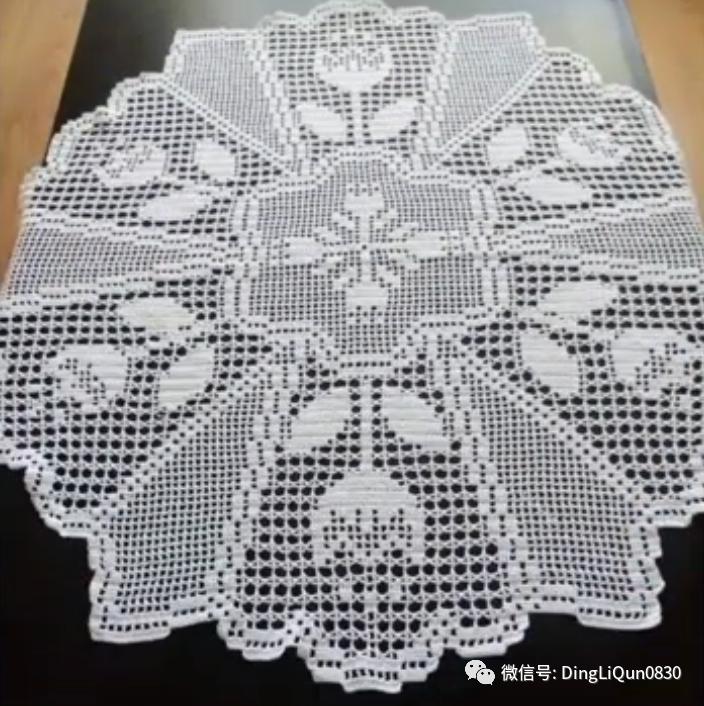 针织桌布图案大全图解,编织桌布图案花边