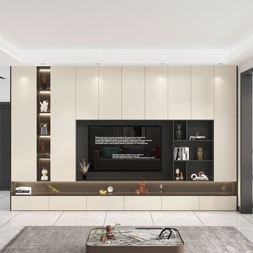 满墙电视柜如何设计最省钱,跟风做的满墙电视柜