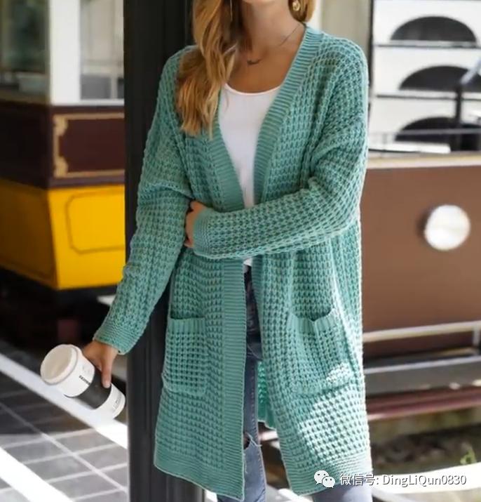 创意洋气针织开衫,针织外搭开衫中长款高档