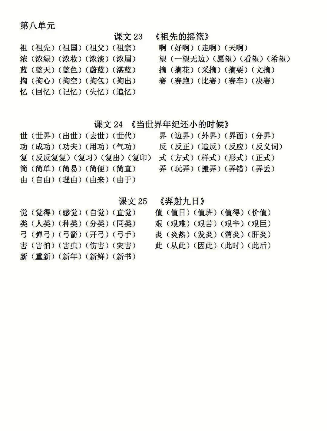 二年级下册语文写字表生字注音,二年级下册语文生字表组词点读表