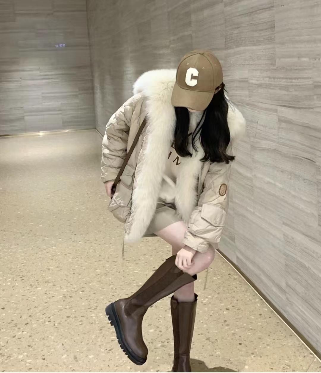 好穿又好搭时尚长筒宽靴,棕色长筒靴子女2022爆款洋气气质