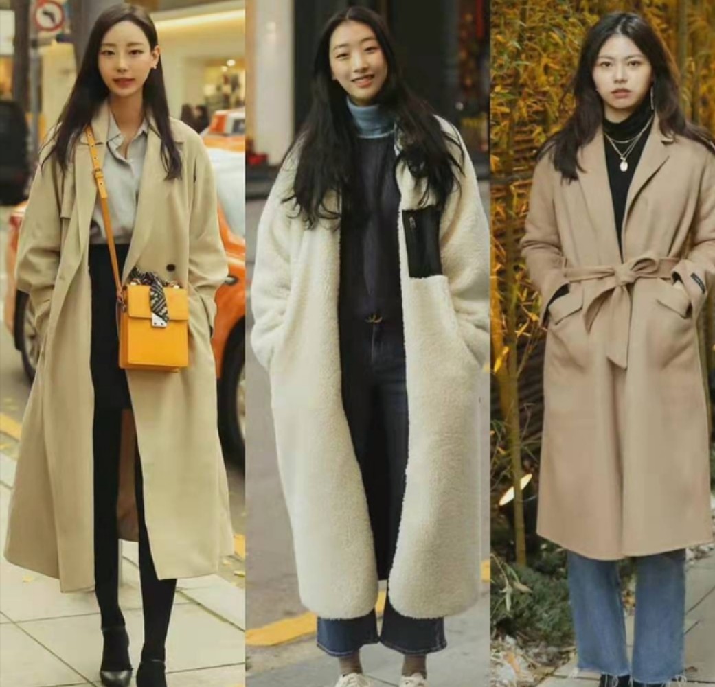 韩国女生穿搭路人视角,韩国街头女生穿搭