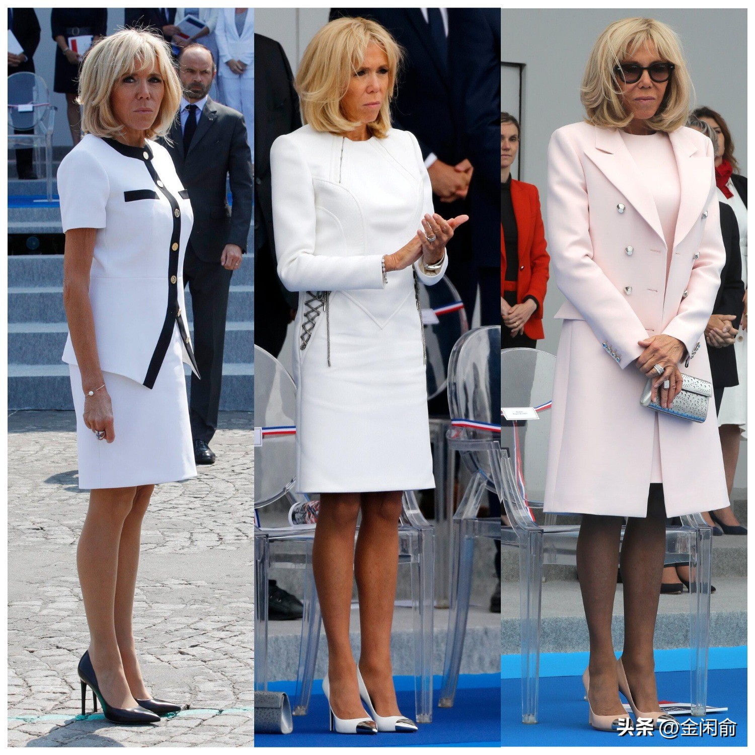 马克龙夫妇携手并肩,马克龙与妻儿出席活动