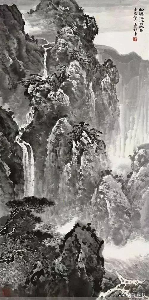 竖幅山水画图片大全精品,陈学良山水画精品欣赏40幅