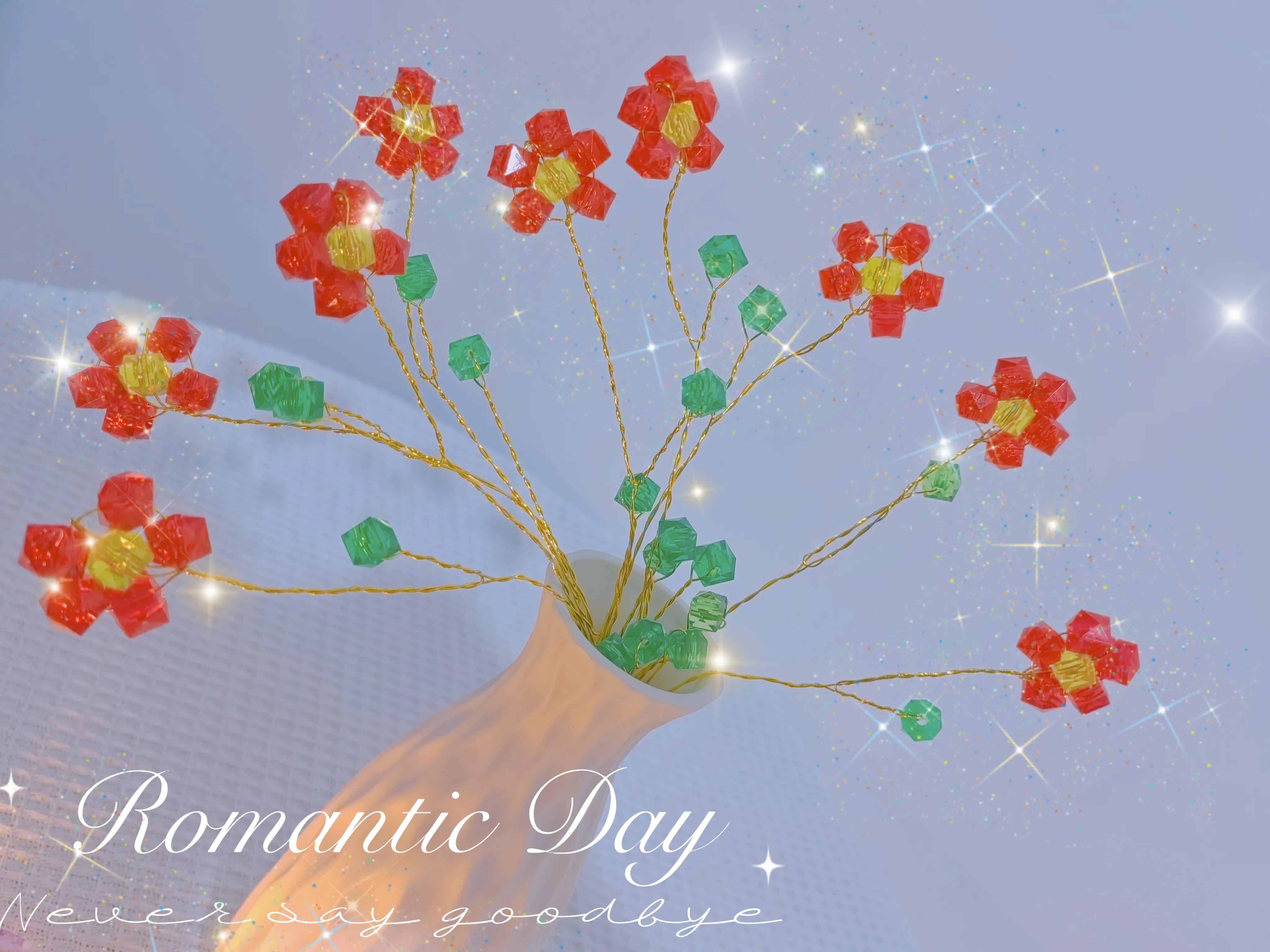 串珠手工花编织教程,手工串珠教程最简单的花