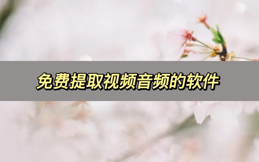 提取视频声音用什么免费软件,哪个视频软件可以提取音频