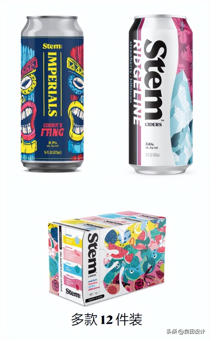 StemCiders苹果酒包装设计全面的品牌重新设计