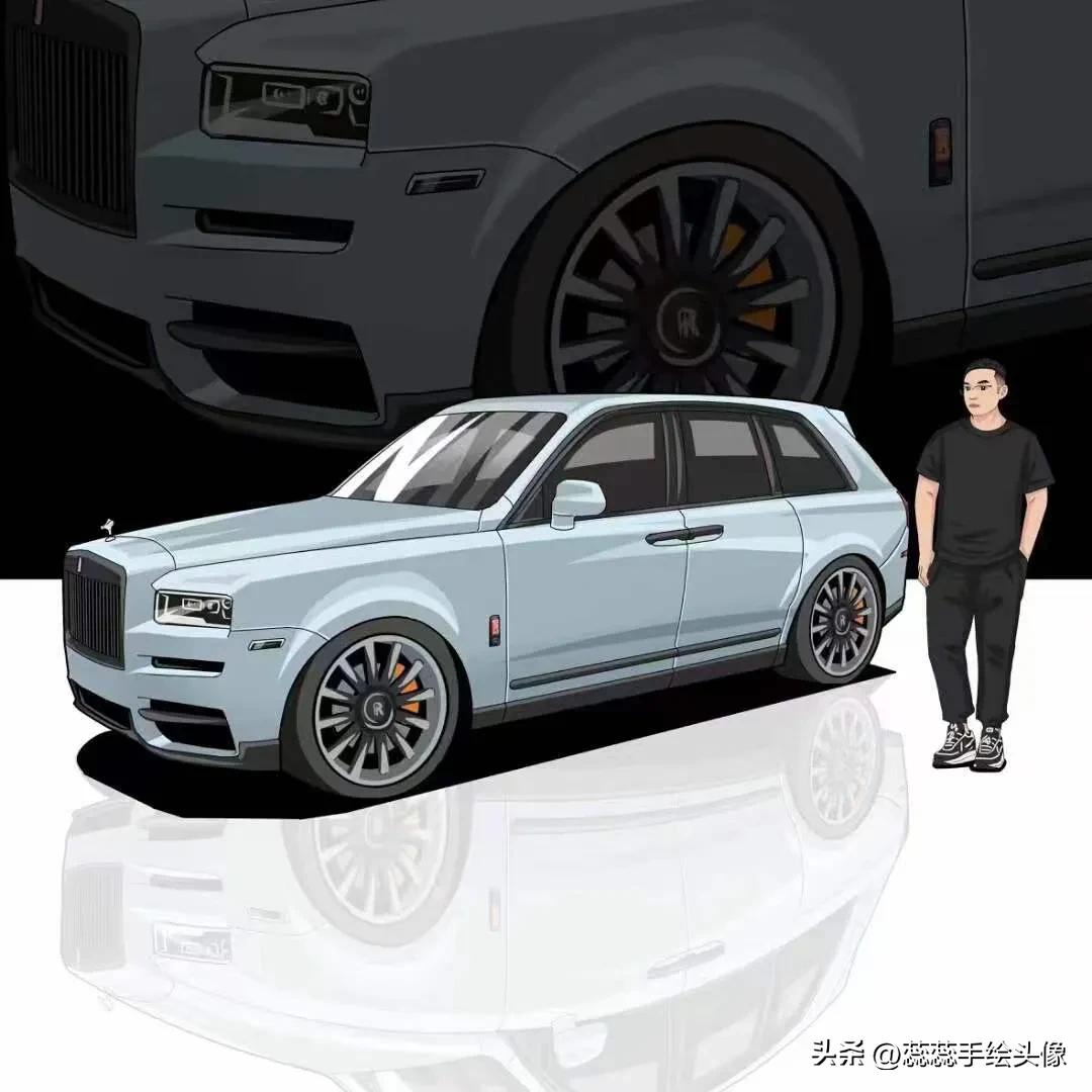 制作自己和车的漫画头像,手绘汽车头像