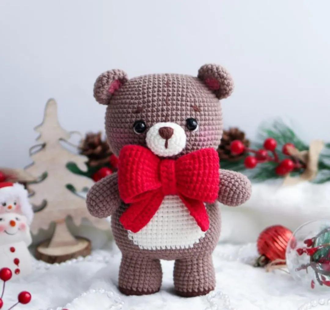 钩针图解｜有一种胖，从头到脚，说的就是这只蝴蝶结泰迪熊啦