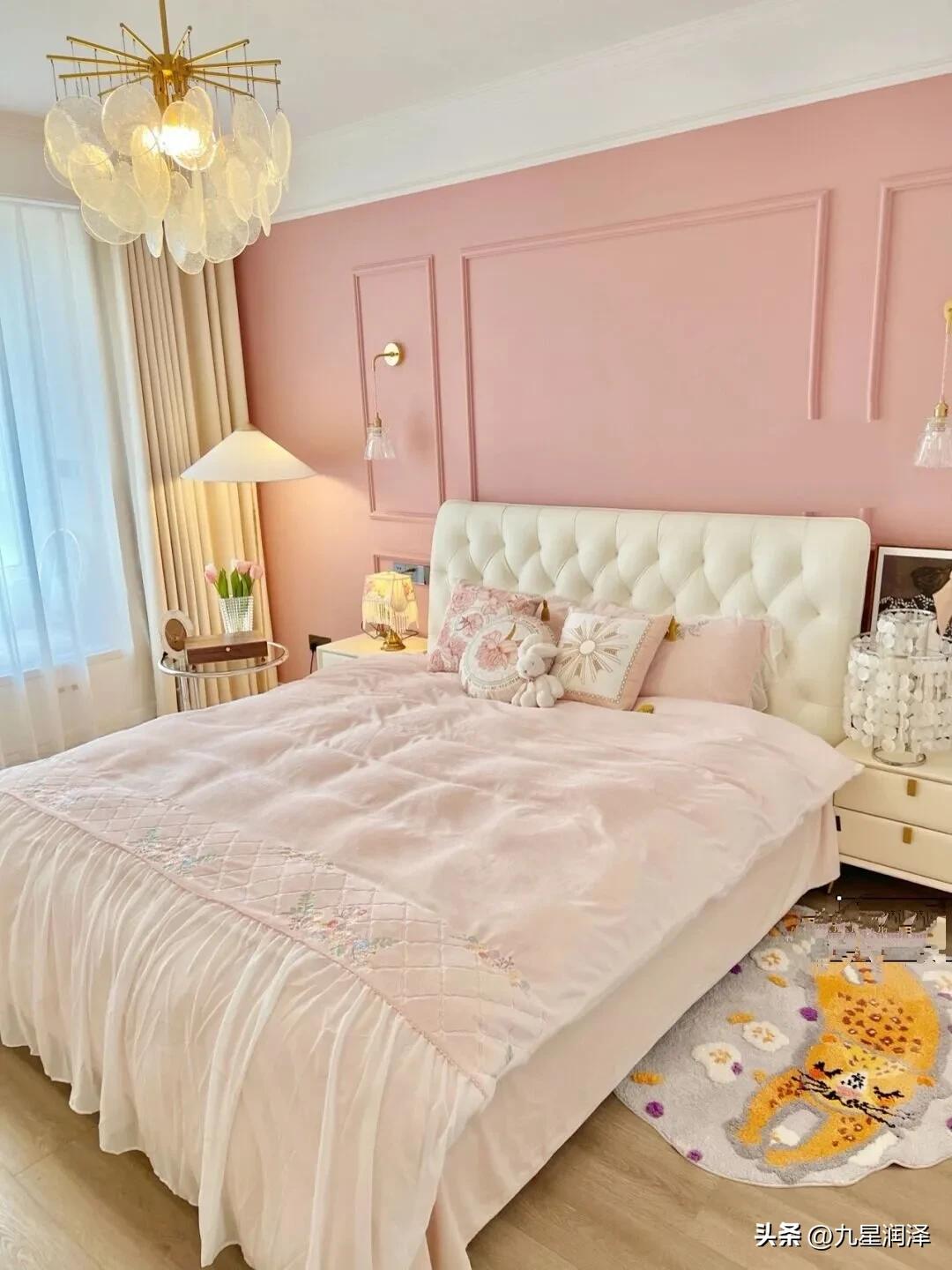 集成墙板床头背景墙装修效果图,床头乳胶漆背景墙装修效果图