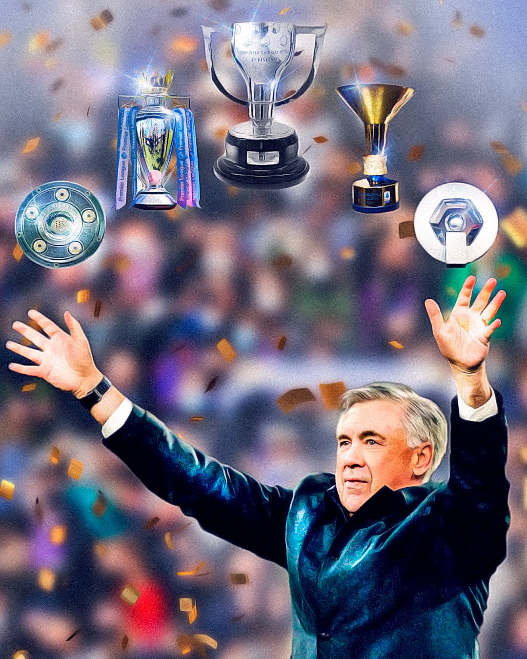 安切洛蒂以173场胜利超越齐达内,足坛十大名帅之一安切洛蒂