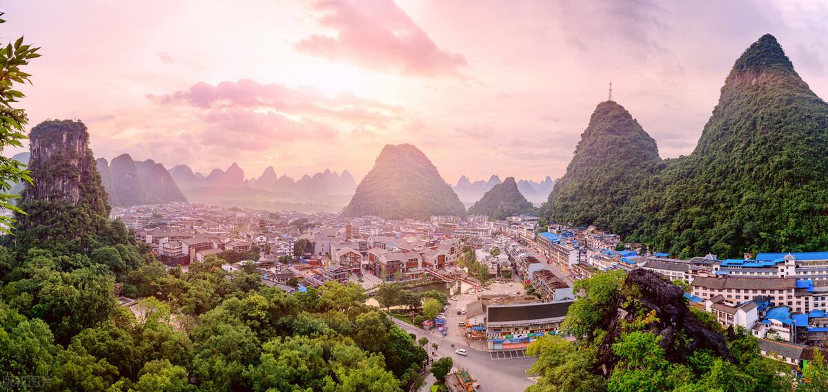 广西桂林山水甲天下跟团,桂林阳朔山水甲天下全景图