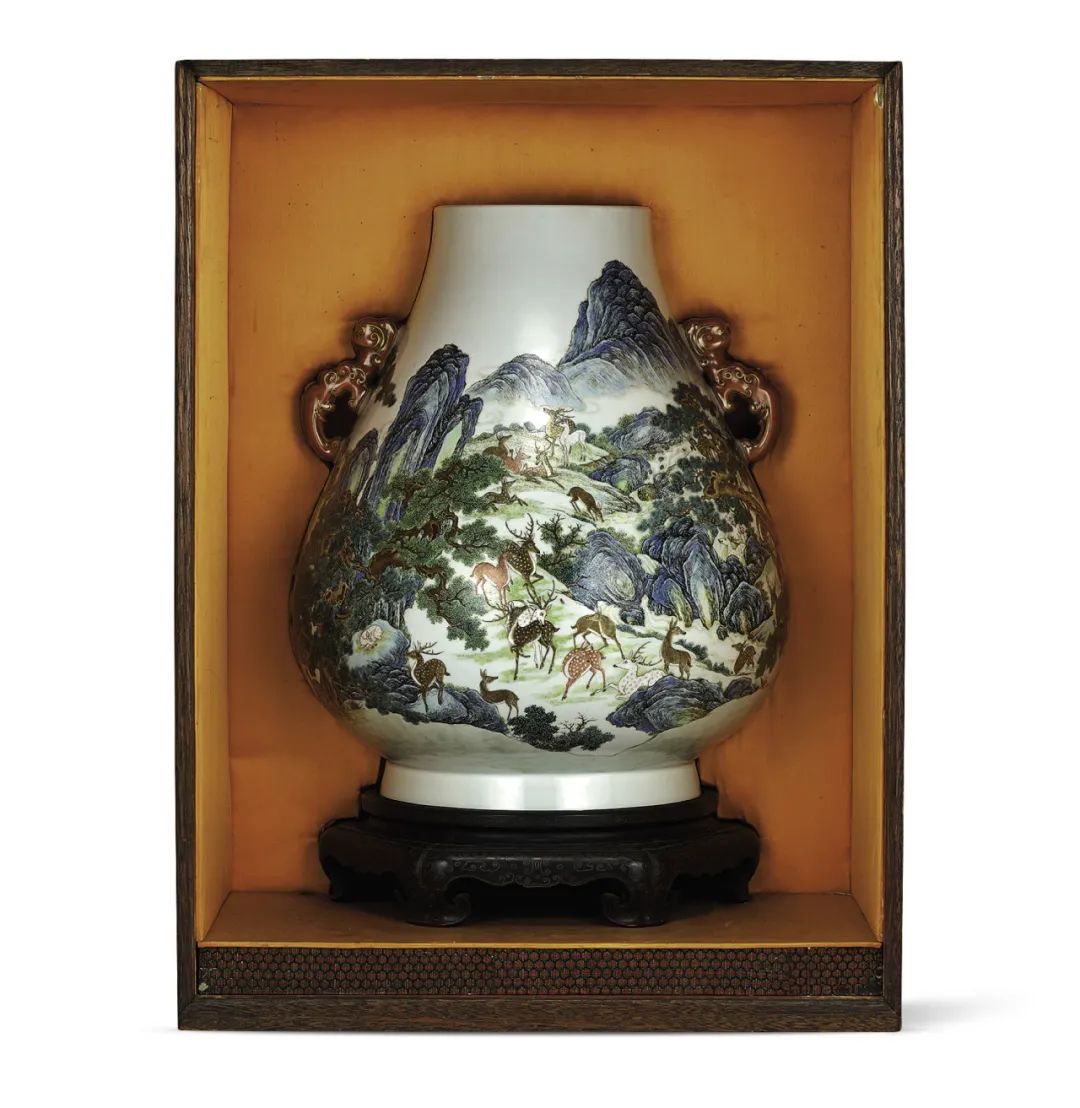 乾隆御制百鹿尊,清乾隆洋彩百鹿尊