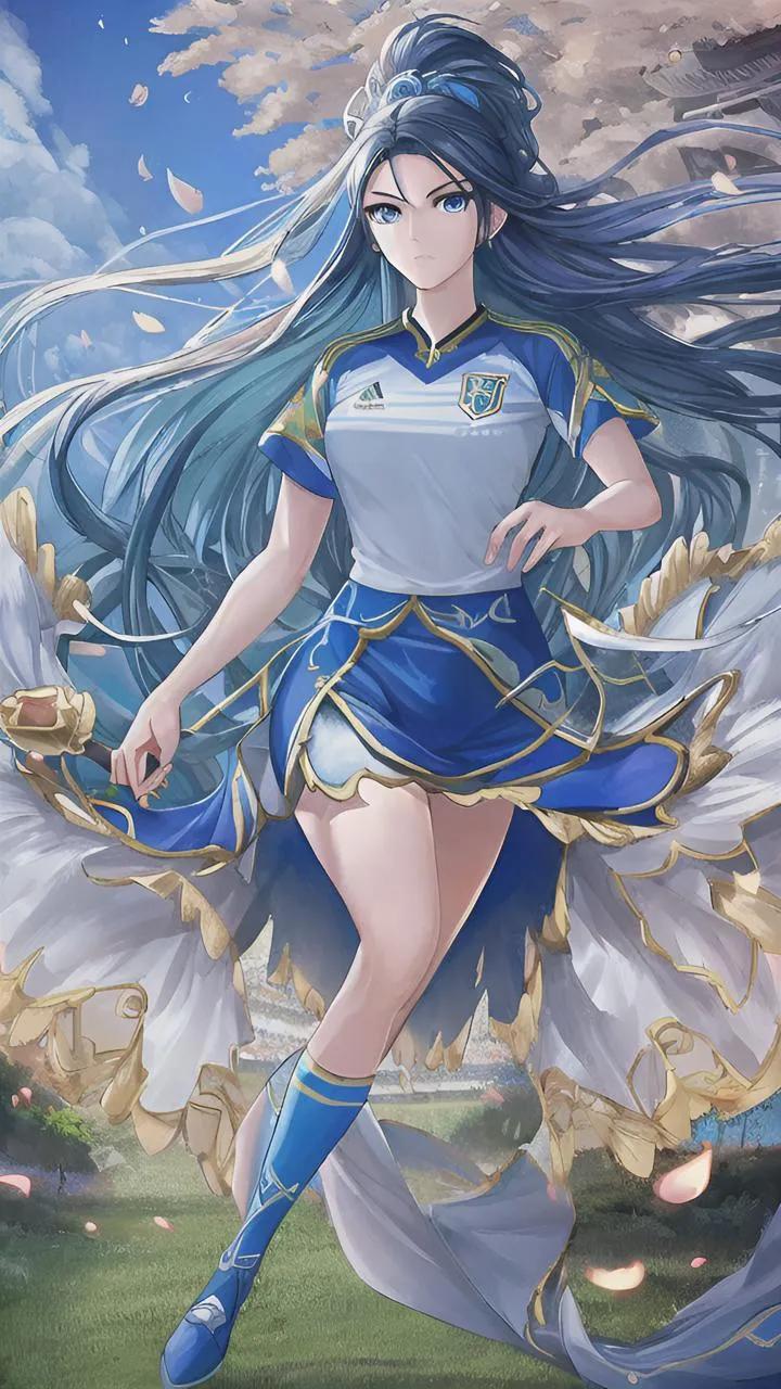 世界杯足球宝贝彩妆绘画,ai绘画足球少女