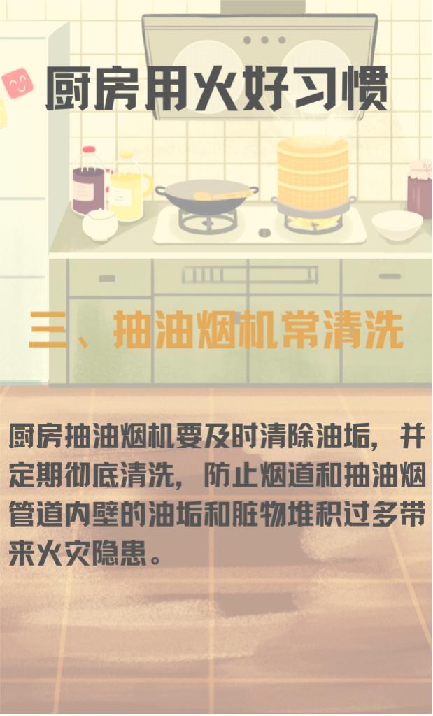 食堂厨房用火不离人消防安全提示,消防部门提醒厨房用火
