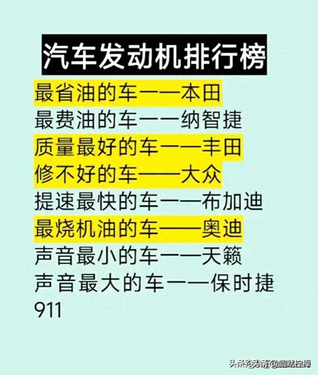 世界上最好的发动机排行榜前十名,十大最好的汽车发动机排名