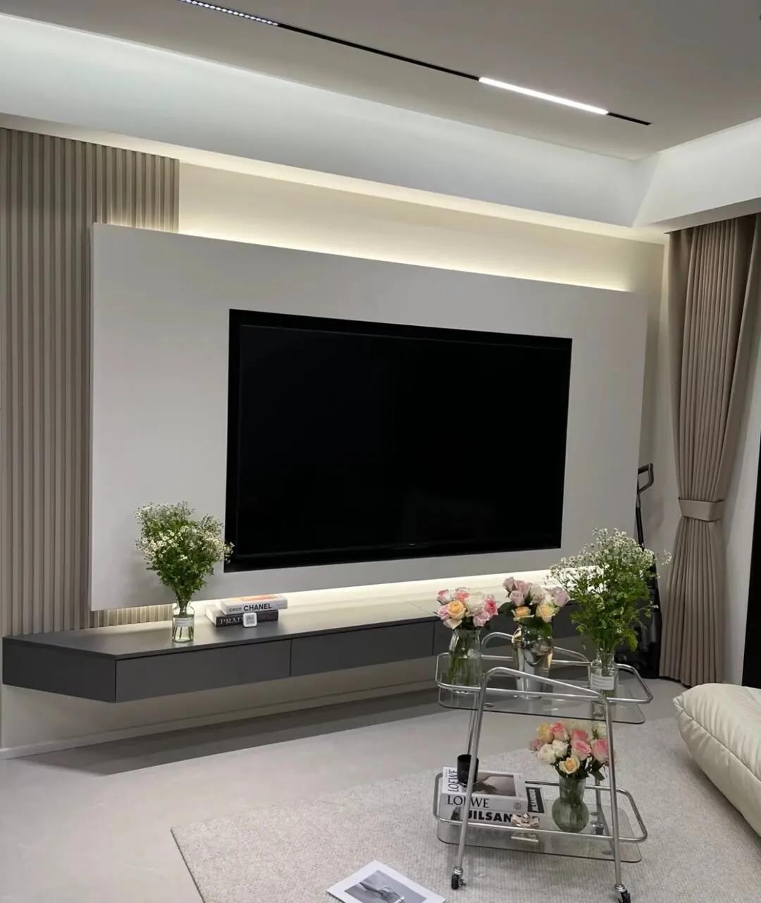 简单隐形门电视背景墙,30平小户型电视背景墙