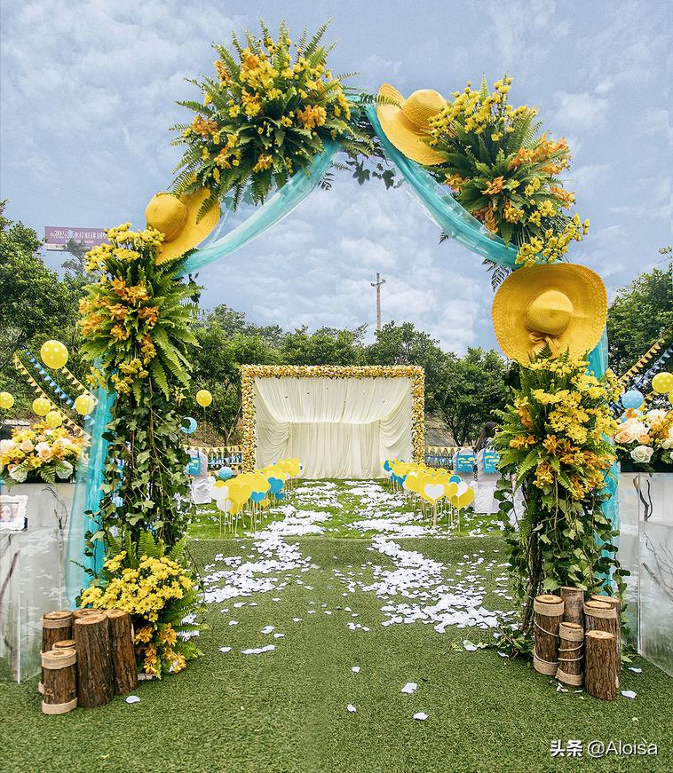 户外低成本婚礼现场布置,户外简单婚礼场地设计