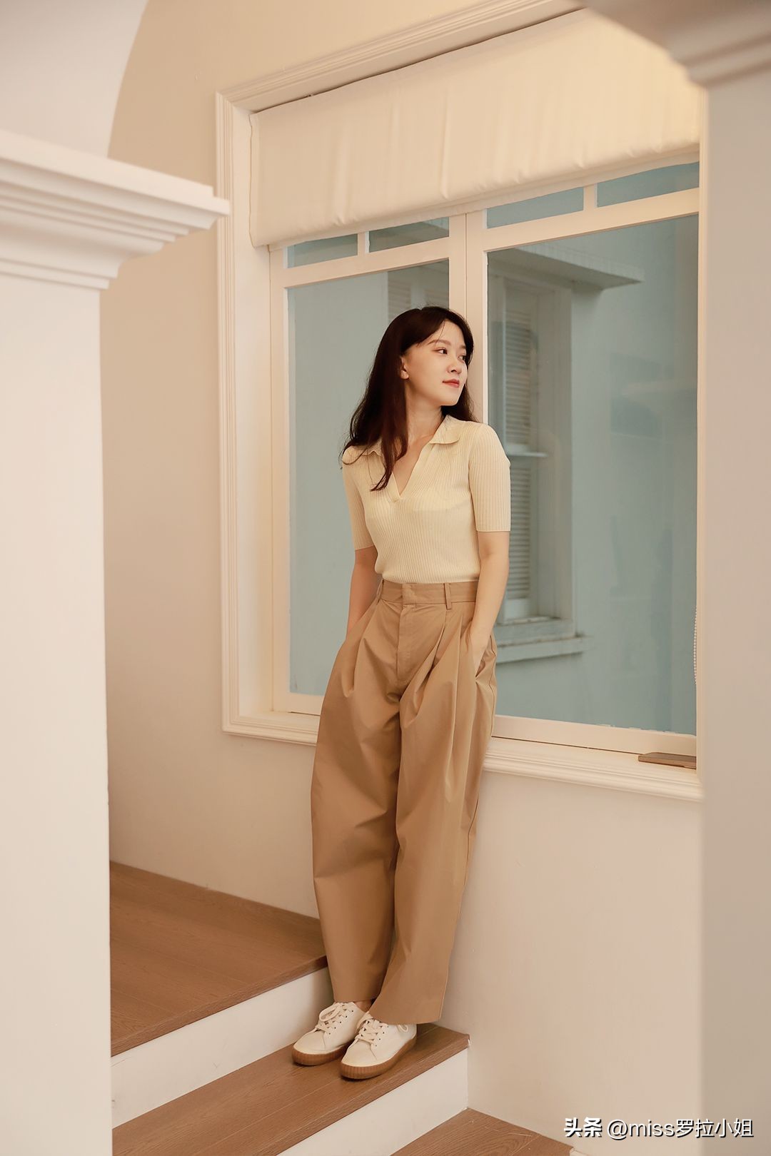 小个子雪纺v领上衣质感,女生穿搭ins高级质感上衣