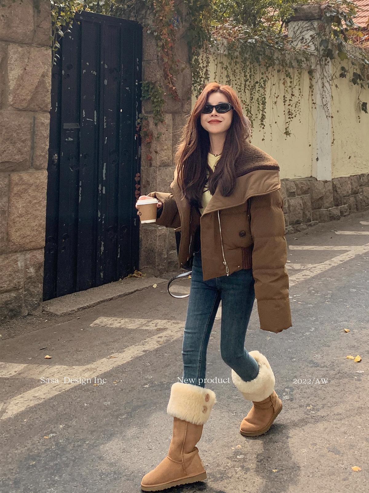 短款羽绒服简约穿搭穿出高级感,小个子冬天穿长款羽绒服好看吗