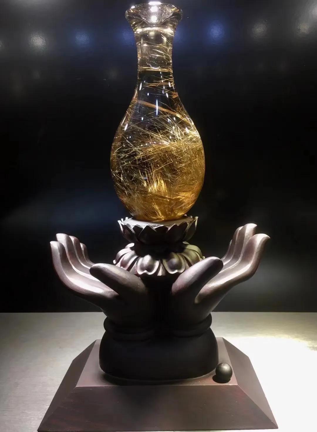 天然水晶原石超大摆件,天然水晶18寸黄色天然水晶球摆件